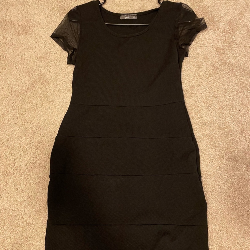 Large black dress.